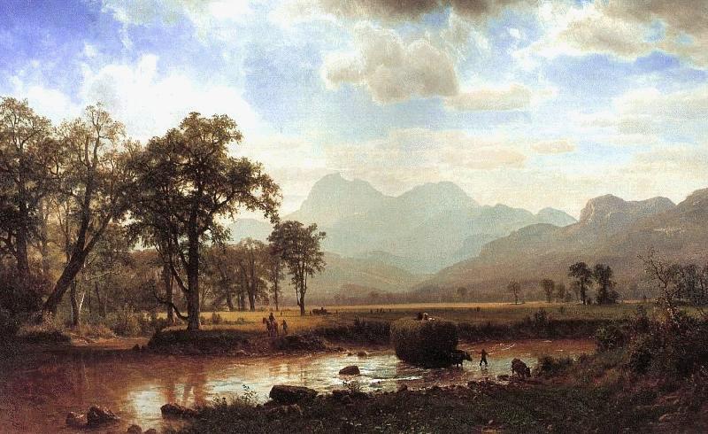Albert Bierstadt Haying, Conway Meadows oil painting picture